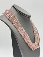 Jay King Sterling Silver Strawberry Quartz Multi-strand Beaded Necklace, 18"