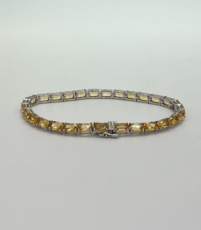 Colleen Lopez Sterling Silver Cushion-cut Citrine Bracelet, 7-1/2"