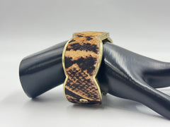 Patricia Nash Goldtone Faux Pelt Cuff Bracelet. 7-1/2"