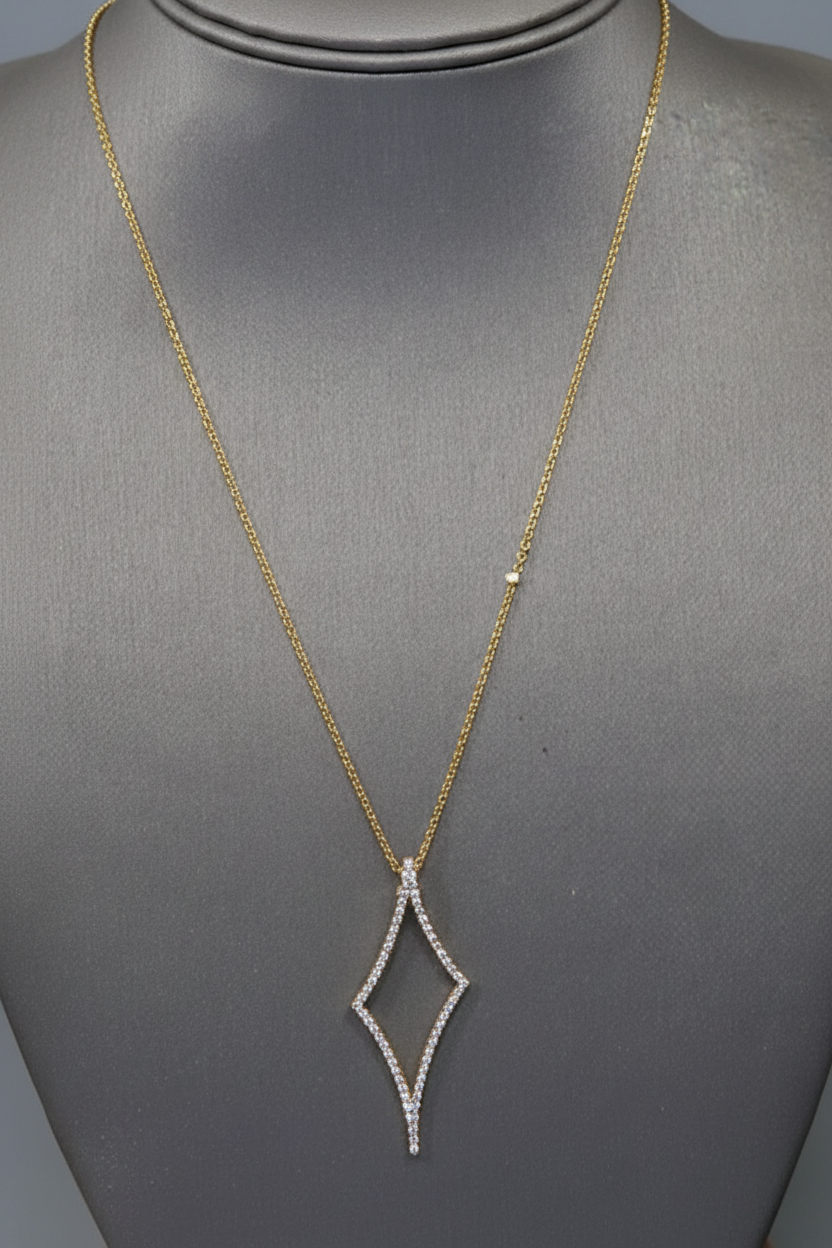Argent by Paige Celia Marquise Drop GoldPlated Sterling Silver Necklace, 18"