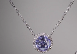 Colleen Lopez Sterling Silver Tanzanite & White Zircon Necklace, 18"