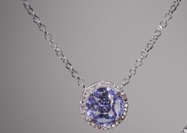 Colleen Lopez Sterling Silver Tanzanite & White Zircon Necklace, 18"