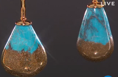Colleen Lopez Sterling Silver Goldclad Nugget Turquoise Earrings