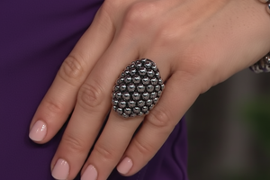 Emma Skye Bold Beaded Stainless Steel Ring, Size 5