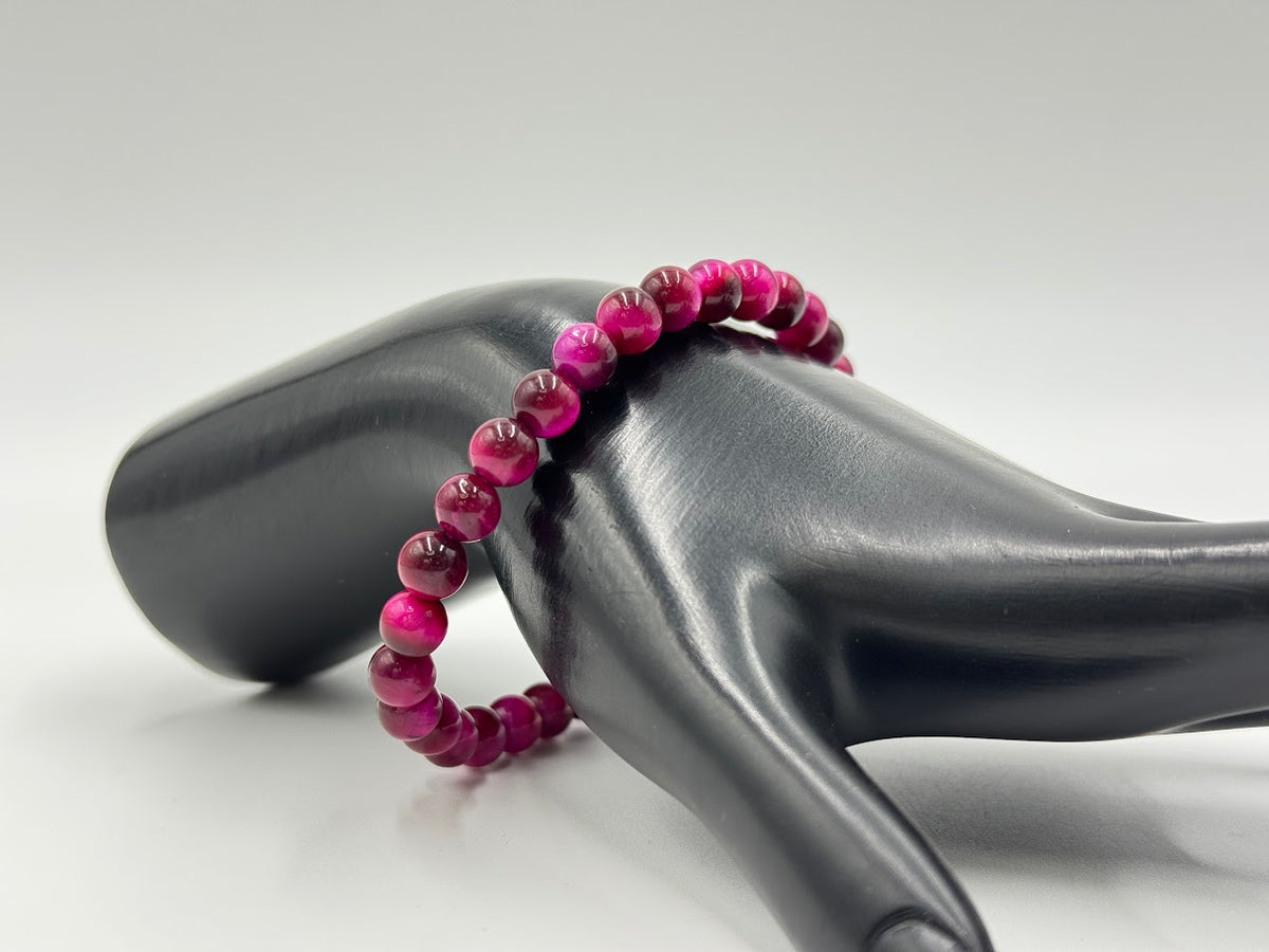 HSN Purple Tiger's Eye Beaded Bracelet, 6-3/4"