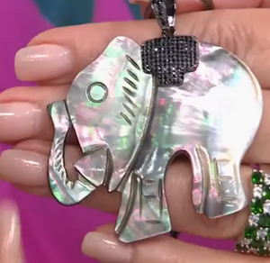 Colleen Lopez Mother-of-Pearl & Black Spinel Animal Enhancer Pendant