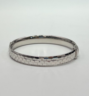 HSN Sterling Silver Mosaic Carve Cuff Bracelet, 6-3/4"