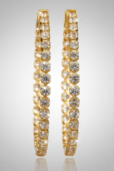 Rarities Sterling Silver Goldclad InsideOutside White Topaz Hoop Earrings