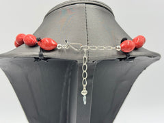 Jay King Sterling Silver Red Coral Statement Necklace, 18"