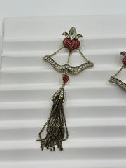 Heidi "Take Aim" Multicolor Crystal Bow Earrings, 4"