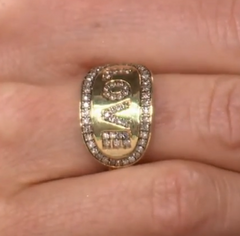 Rarities Sterling Silver Goldclad 0.50ctw Champagne Diamond "Love" Ring, Size 8