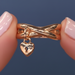 Sevilla Silver Roseclad Crisscross Heart Charm Band Ring, Size 5