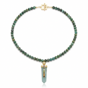 Rarities Sterling Silver Amazonite Multigem Pendant Toggle Necklace, 30"