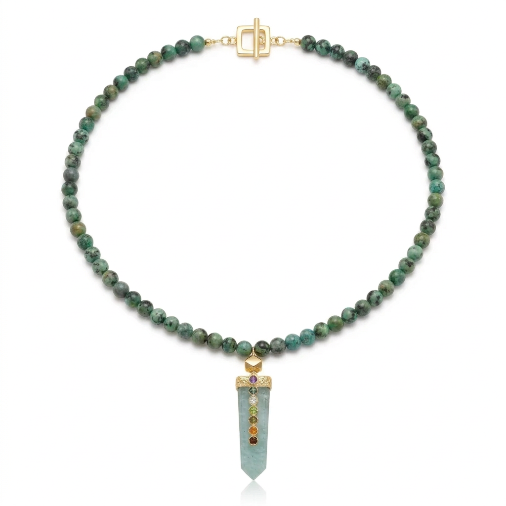 Rarities Sterling Silver Amazonite Multigem Pendant Toggle Necklace, 30"