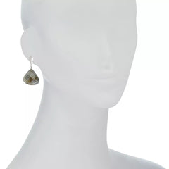 Pendientes colgantes de labradorita facetada multicolor de Jay King en plata de ley de 3,81 cm