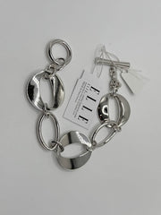 Elle Sterling Silver Open-work Station Bracelet, 8"; 6-3/4"Fit