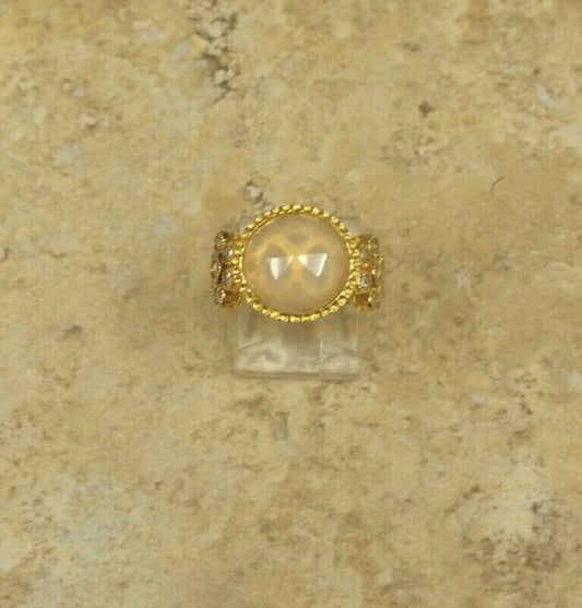 Yours By Loren Pink Simulated Stone Vermeil Stackable Ring Size 6 Hsn $77