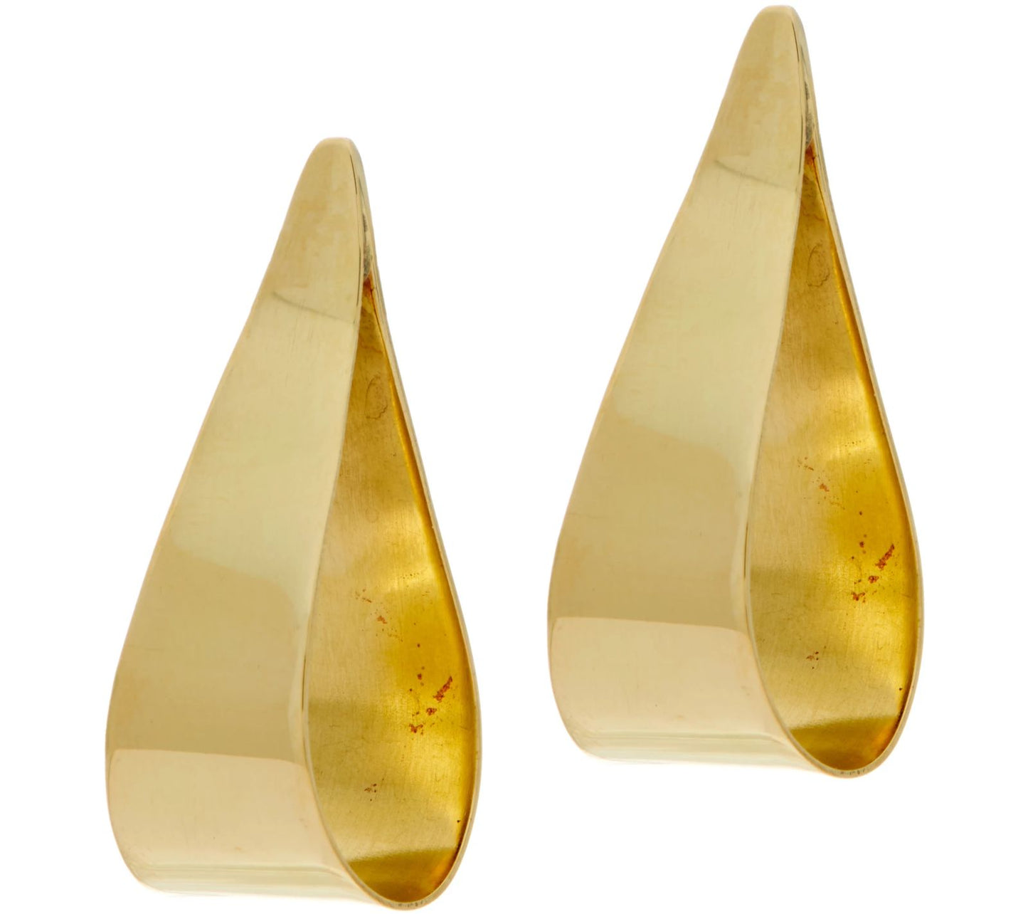 Soko Graduated Folded droplet silhouette Earrings GoldTone