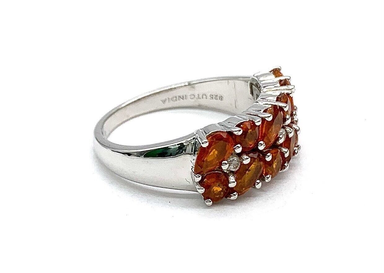 HSN Sterling Silver 2-row Citrine Ring. Size 7
