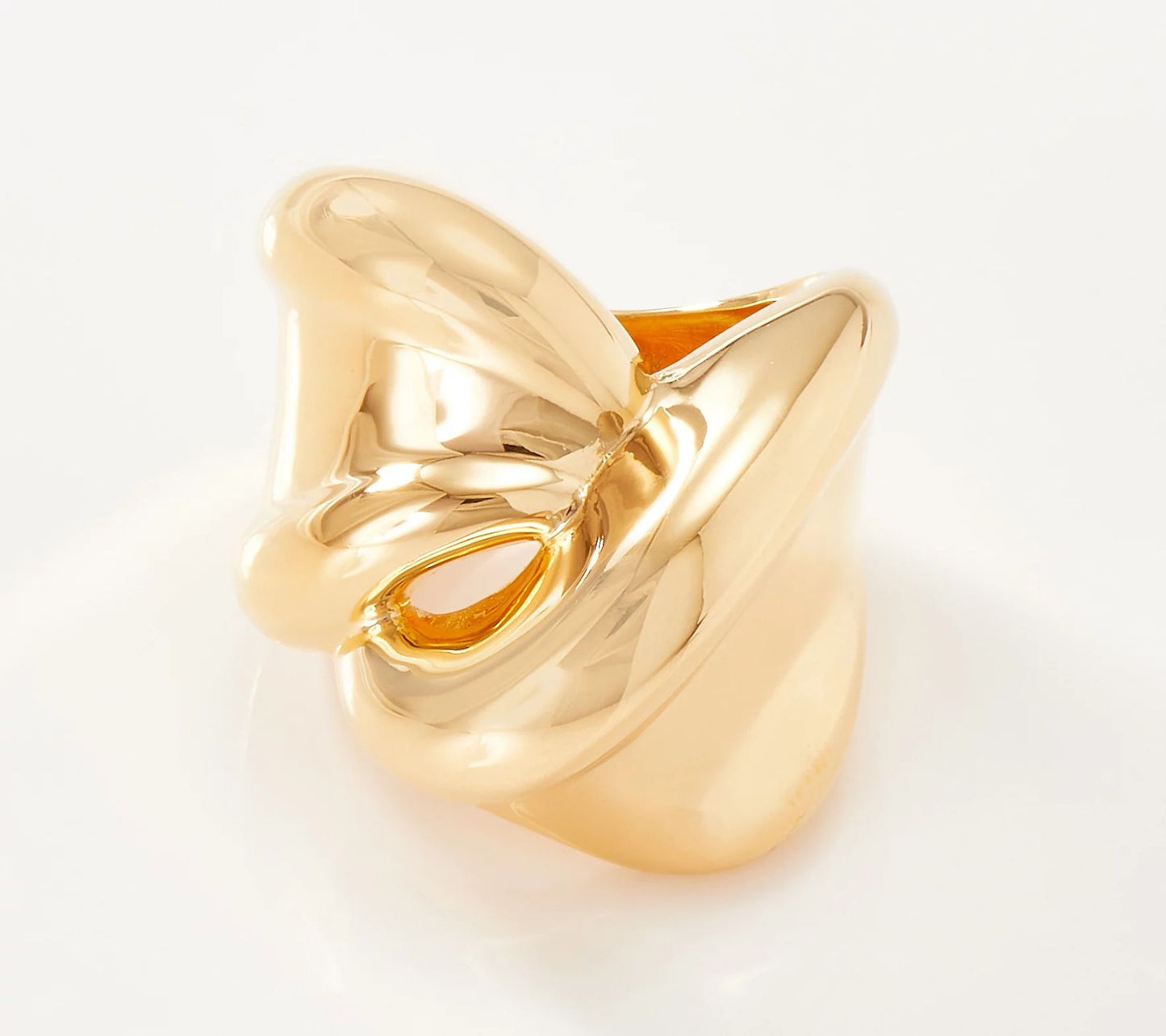 Gold One 1K Gold Polished Twisted Band Ring, Size 6