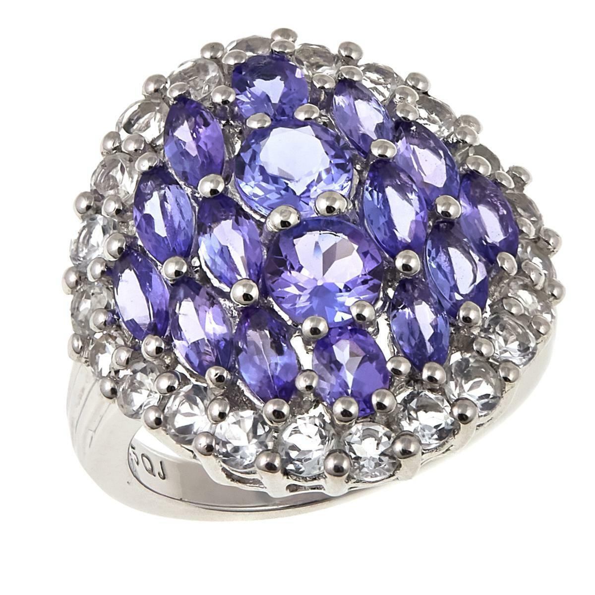 Colleen Lopez 4.47ctw Tanzanite & White Topaz Sterling Silver Ring, Size 6