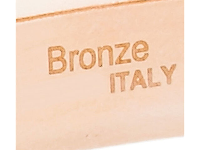 Bronzo Italia Rose Bronze Taupe Leather Inlay Round Large Bangle Bracelet Qvc