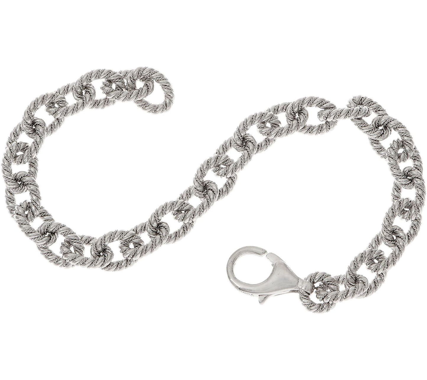 Sterling Silver 8" Twisted Rolo Link Bracelet by Silver Style
