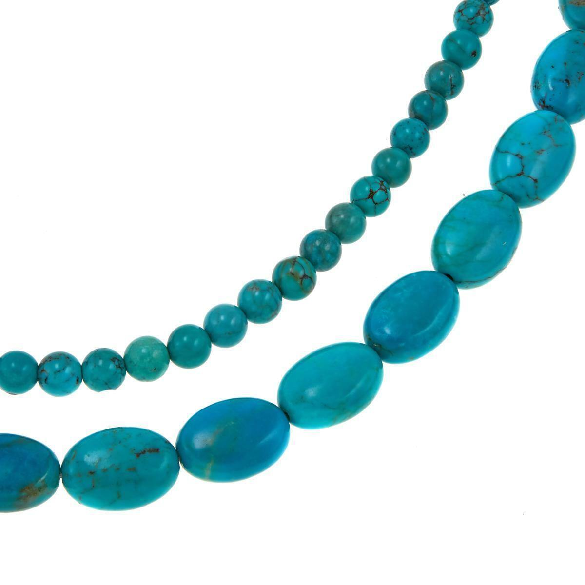 Jay King Azure Peaks Turquoise and Lapis 18" 2-Strand Necklace ~