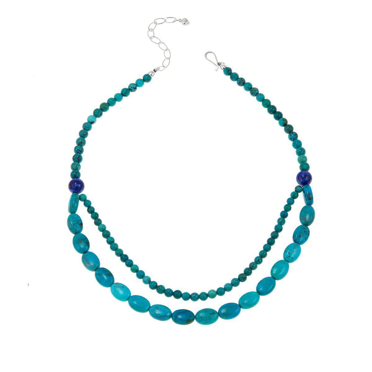 Jay King Azure Peaks Turquoise and Lapis 18" 2-Strand Necklace ~