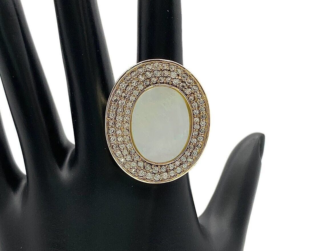 Rarities Sterling Silver Vermeil Mother-of-Pearl Ring. Size 7