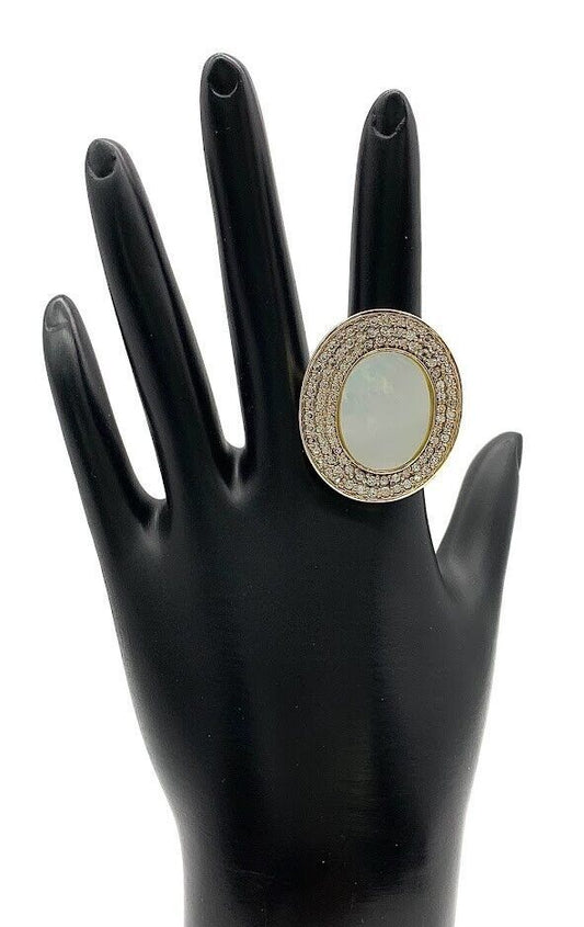 Rarities Sterling Silver Vermeil Mother-of-Pearl Ring. Size 7