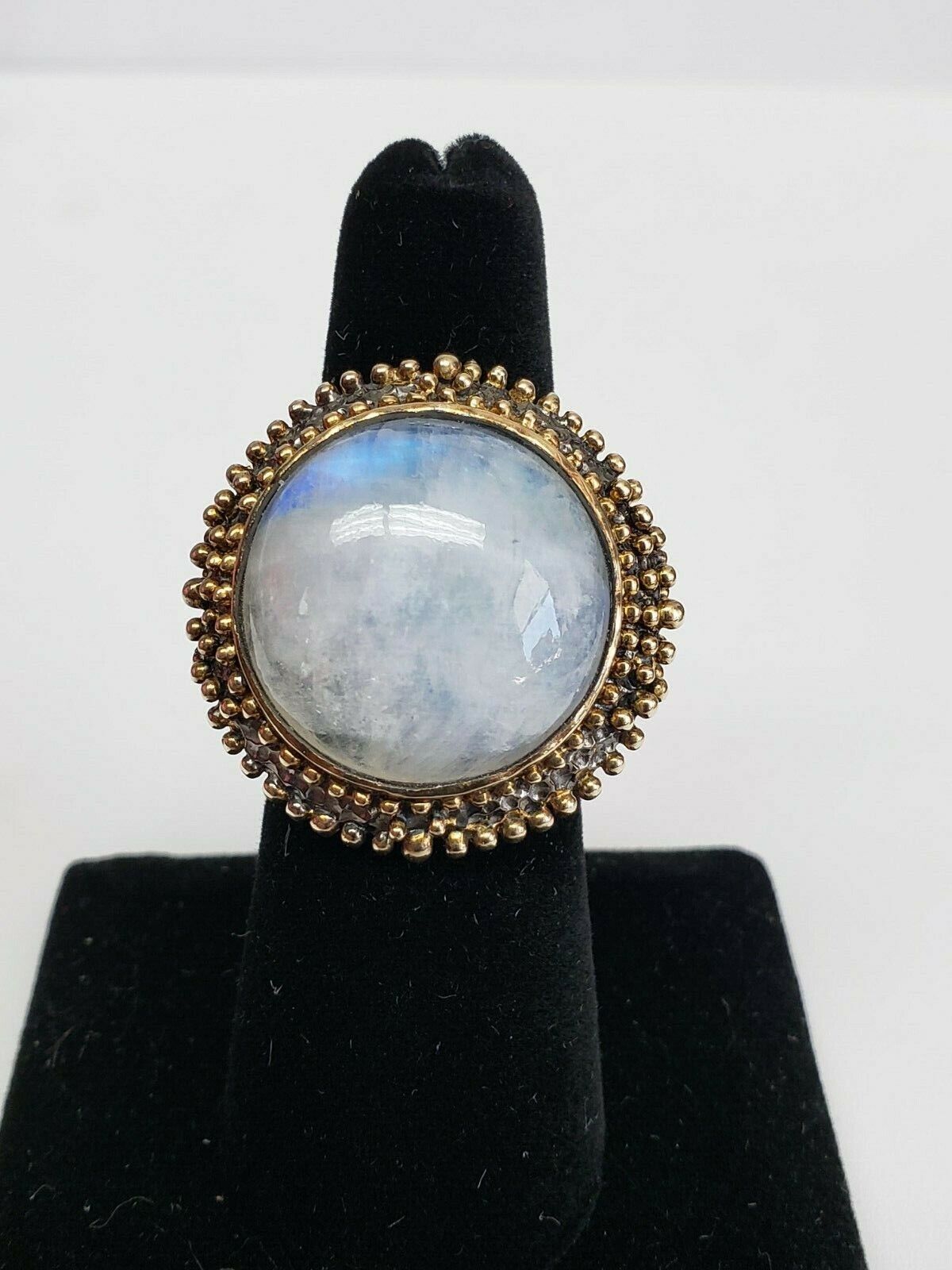 Jewels Of Istanbul Round Rainbow Moonstone Ring Size 6