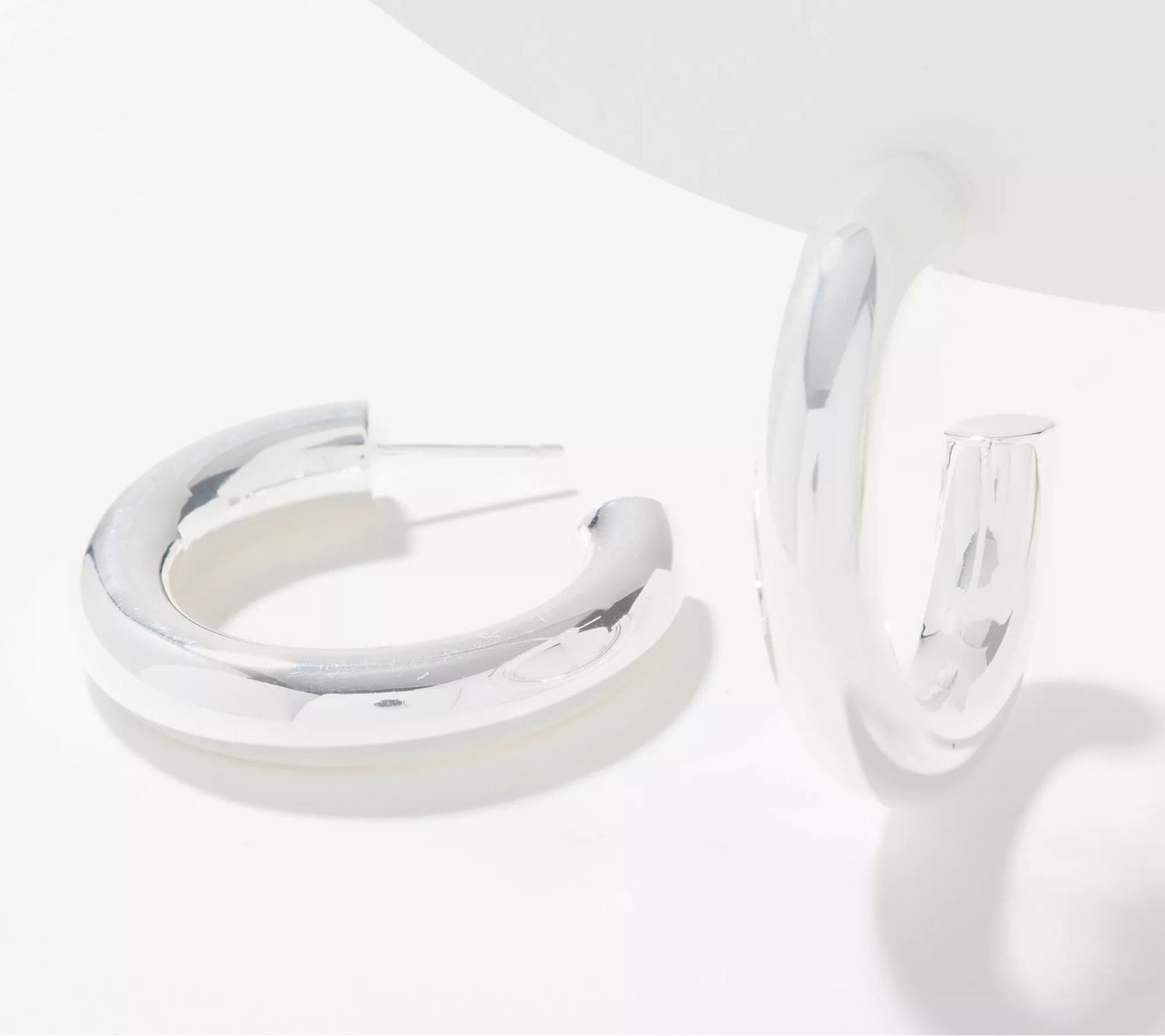 Sterling Silver Bold Round Tubed Hoop Earrings By Silver Style
