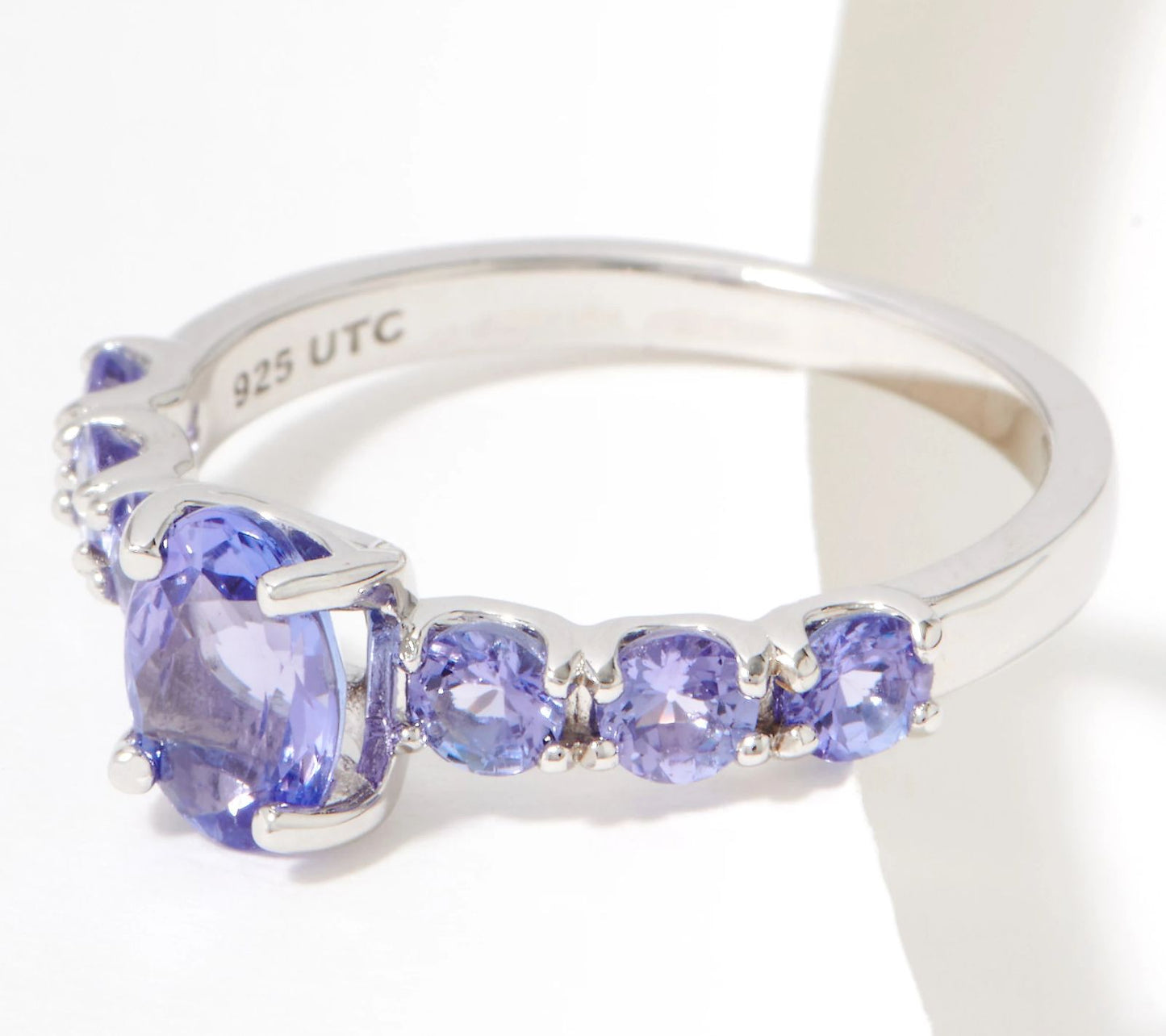 Generation Gems Exotic TANZANITE Oval Cut 7-Stone Ring Size 7 Sterling Silver