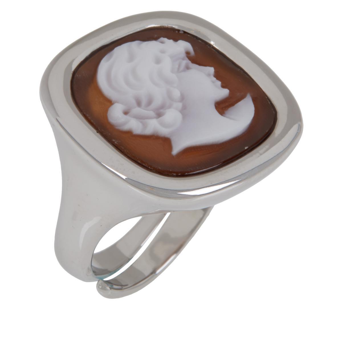 Cameo Italiano Classica Collection HandCarved Cameo Ring Size 7