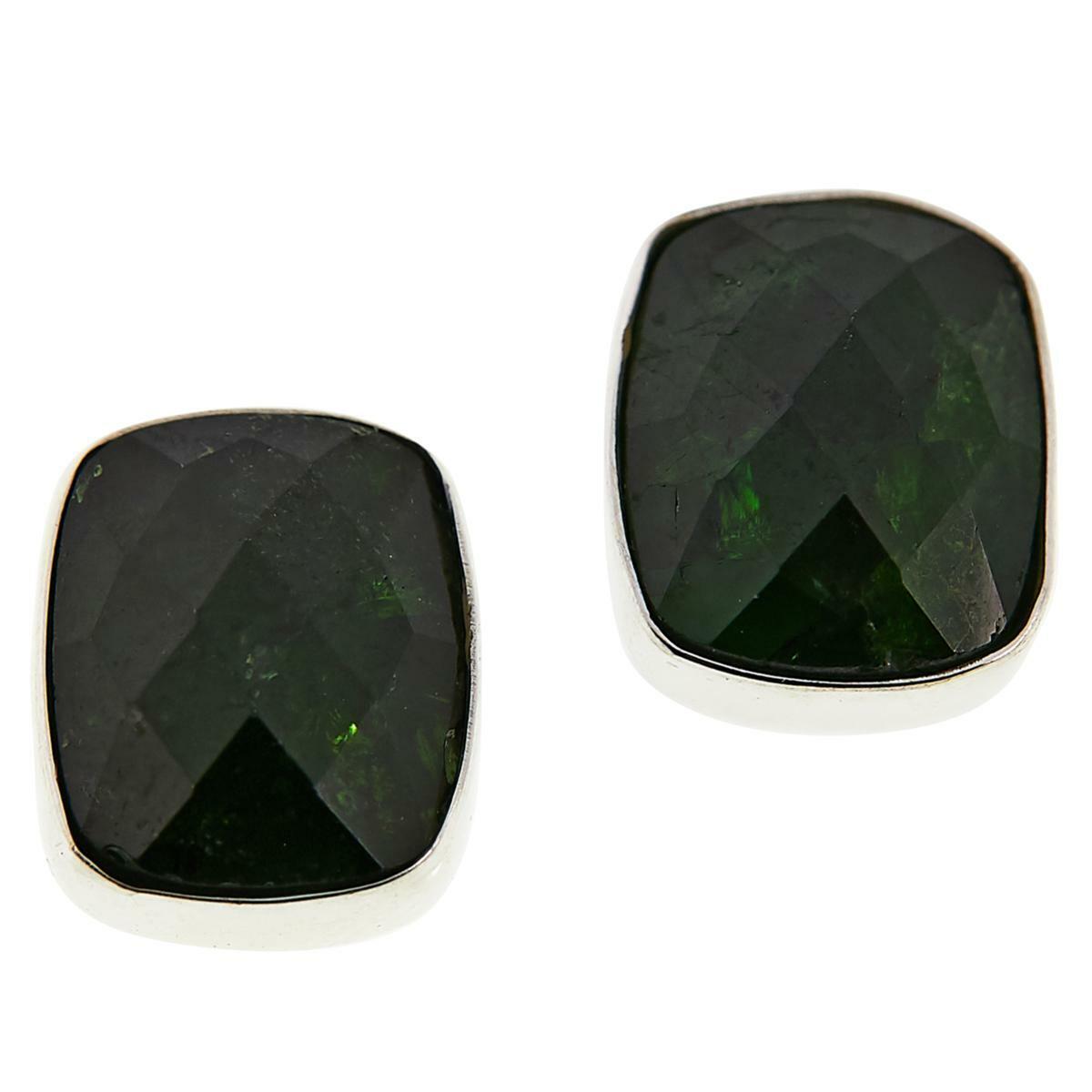 Jay King Sterling Silver Chrome Diopside Cushion-Cut Earrings