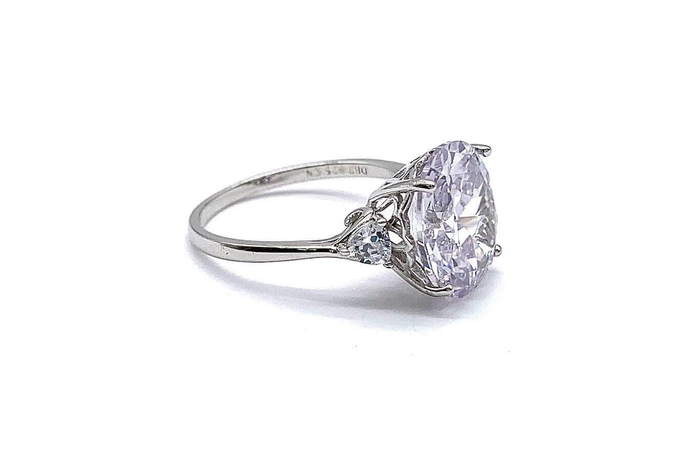 Absolute Sterling Silver Cubic Zirconia Round 3-Stone Ring. Size 10