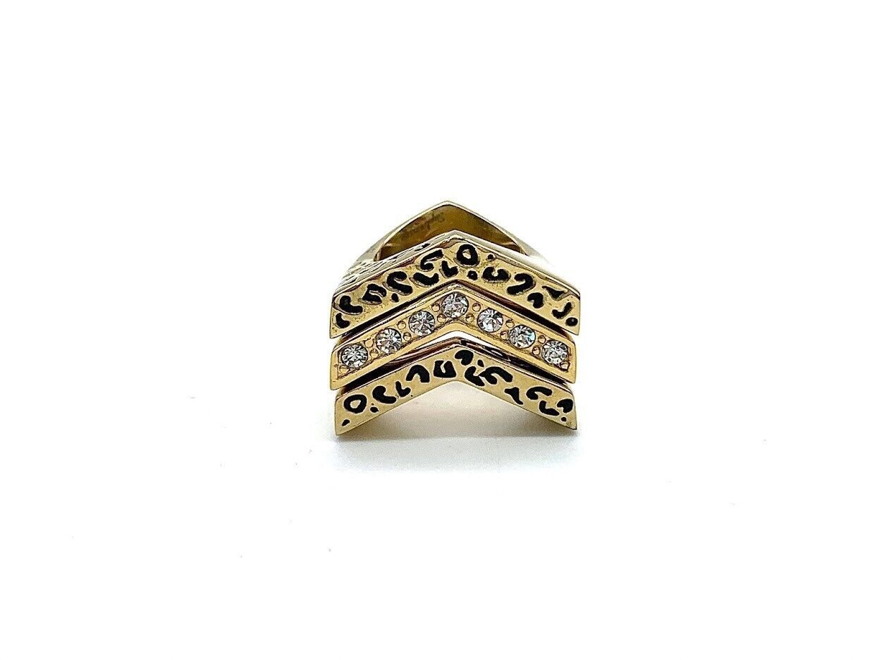 HSN Stainless Steel Goldtone Sigal Stacked Rings. Size 5 | Ring