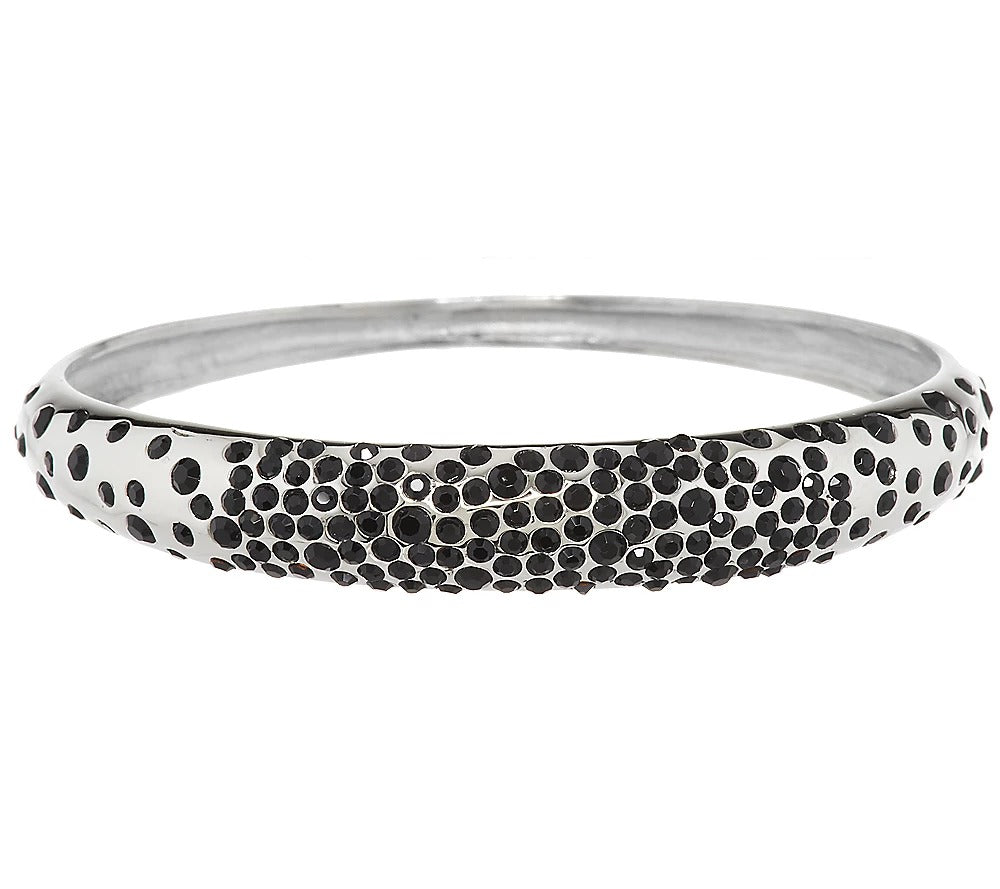 Stainless Steel Scattered Crystal Bangle 7-1/2''