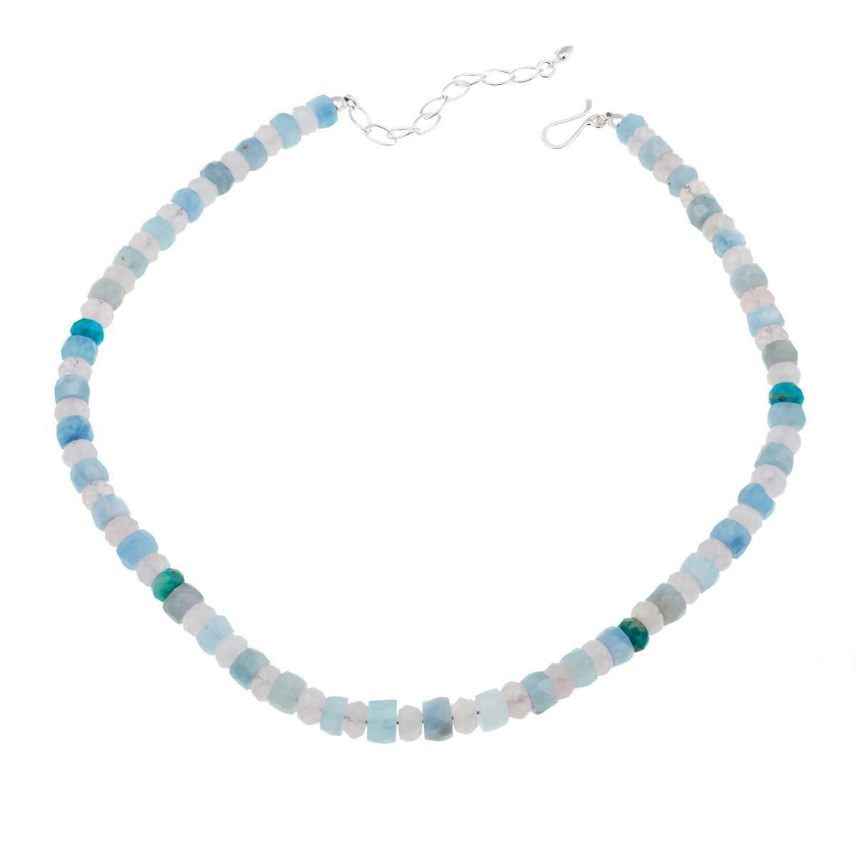 Jay King Aquamarine, Rose Quartz and Turquoise Bead 18" Necklace