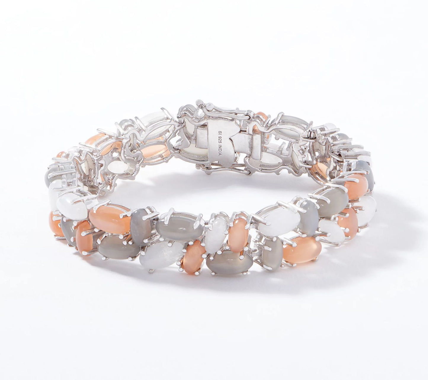 Affinity Gems Multi-Color Moonstone Bracelet, Sterling Silver, Size 7-1/4"