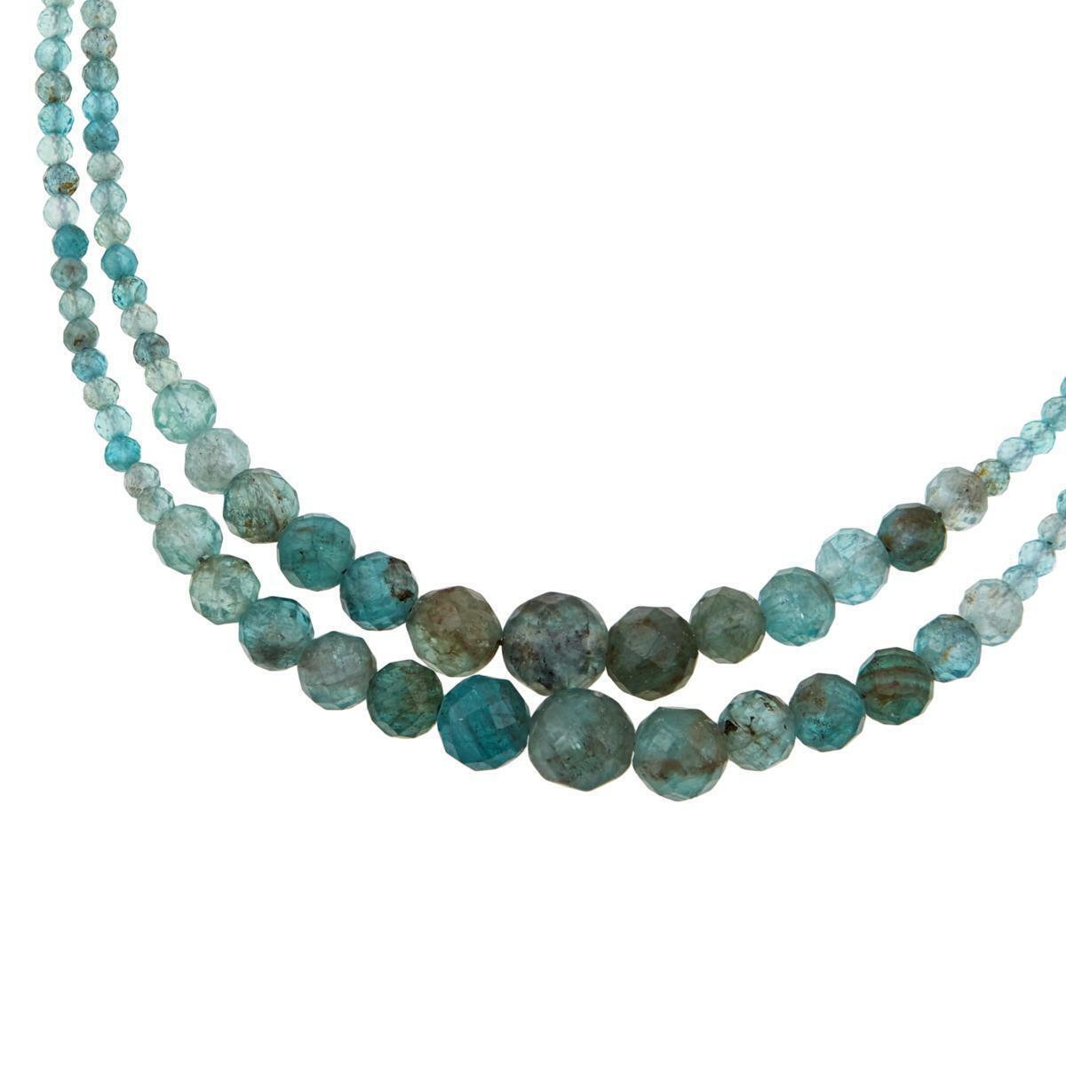 Jay King Sterling Silver Apatite Bead 2-Strand 18" Necklace