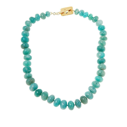 Rarities Sterling Silver Goldclad Amazonite Rondelle Beaded Necklace. 20" (37458
