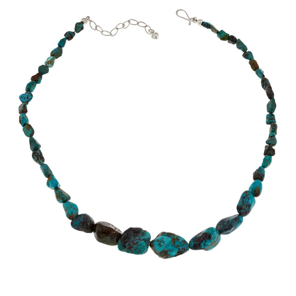 Jay King Sterling Silver Iron Mountain Turquoise Nugget Necklace ~