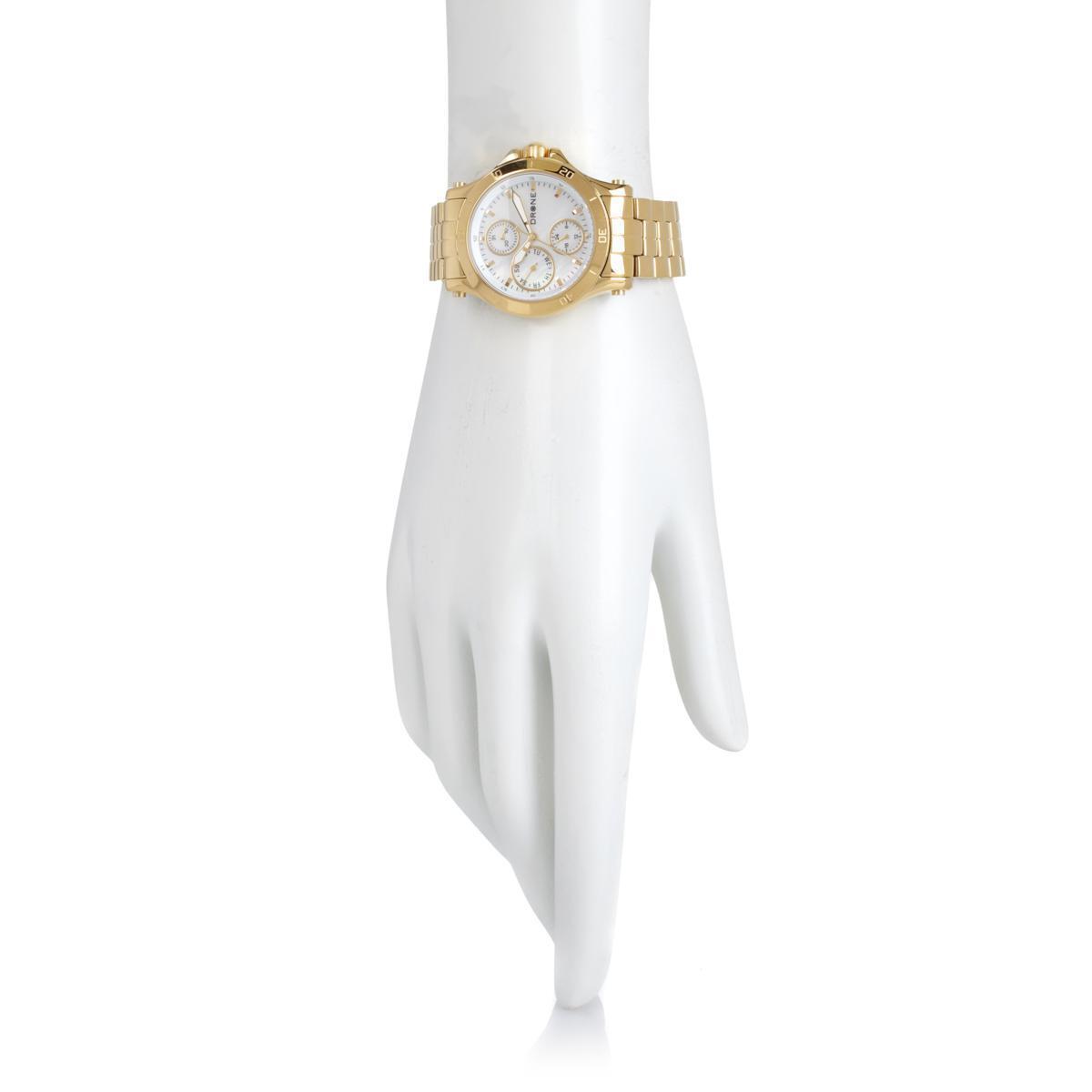Drone Precision Timepieces Mother-Of-Pearl Dial Goldtone Bracelet Watch Hsn $219 | Wristwatches