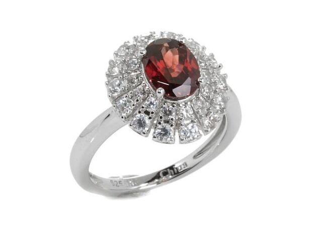 Colleen Lopez 2.28 Ct Natural Red Zircon Sterling Silver Ring Size 5 Hsn $219.90