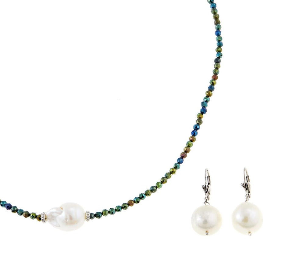 Colleen Lopez Baroque Cultured Pearl And Spinel 2-Piece Jewelry Set Hsn $100