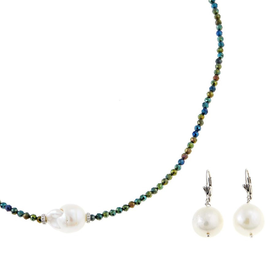 Colleen Lopez Baroque Cultured Pearl And Spinel 2-Piece Jewelry Set Hsn $100
