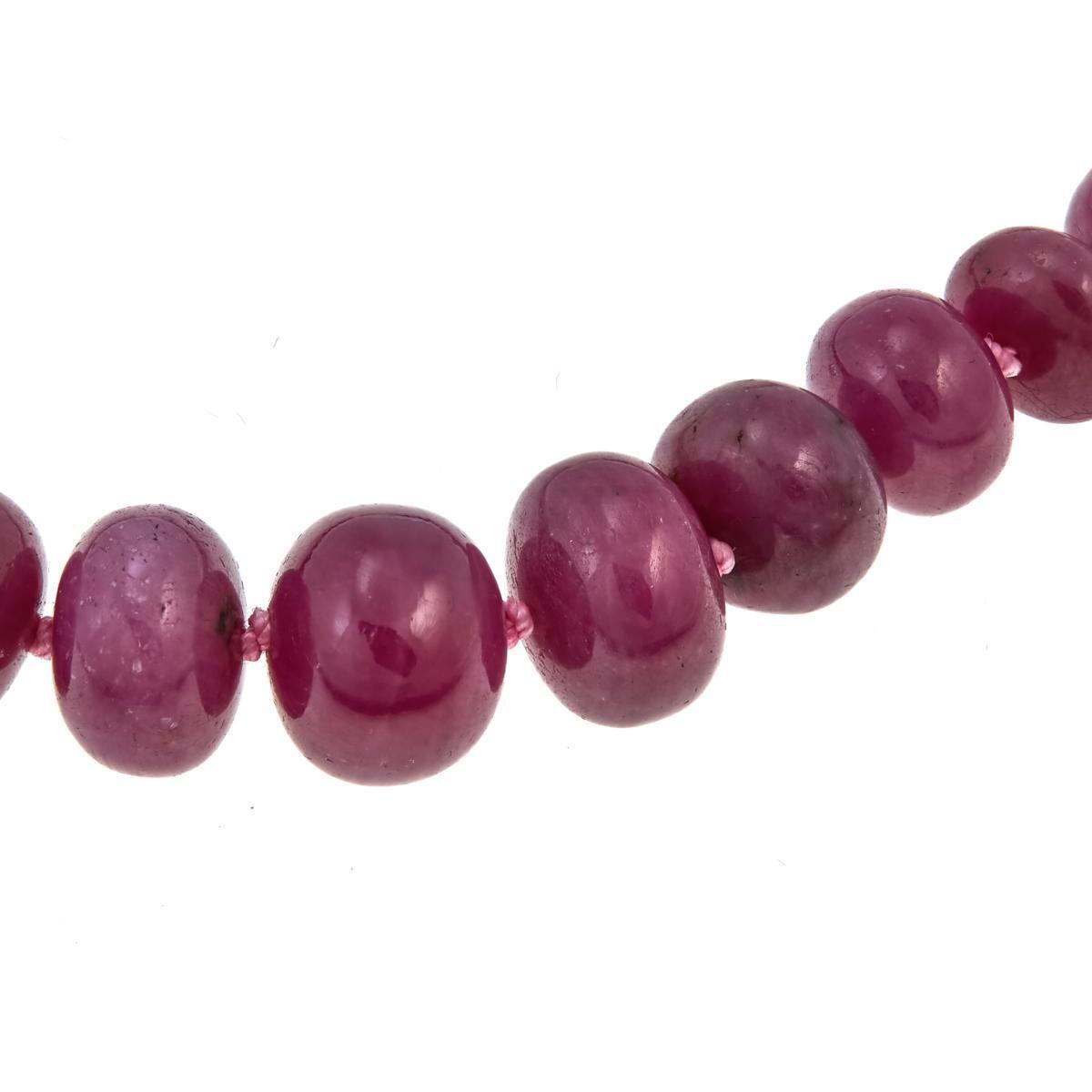 Rarities Natural Pink and Red Sapphire Rondelle Bead 18" Necklace