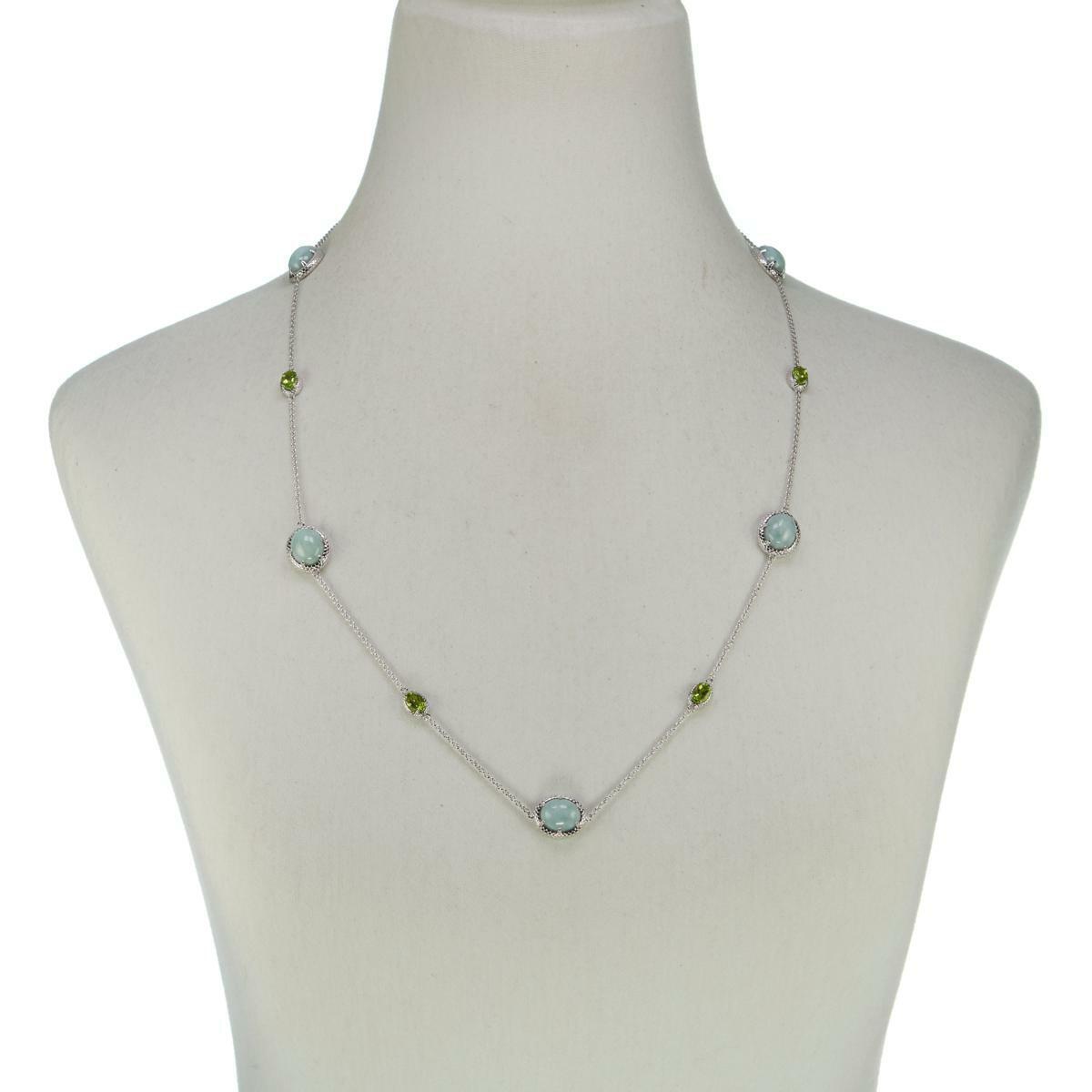Jade of Yesteryear Green Jade and Peridot 28" Necklace - HSN $140